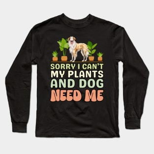 Borzoi And Plants Long Sleeve T-Shirt